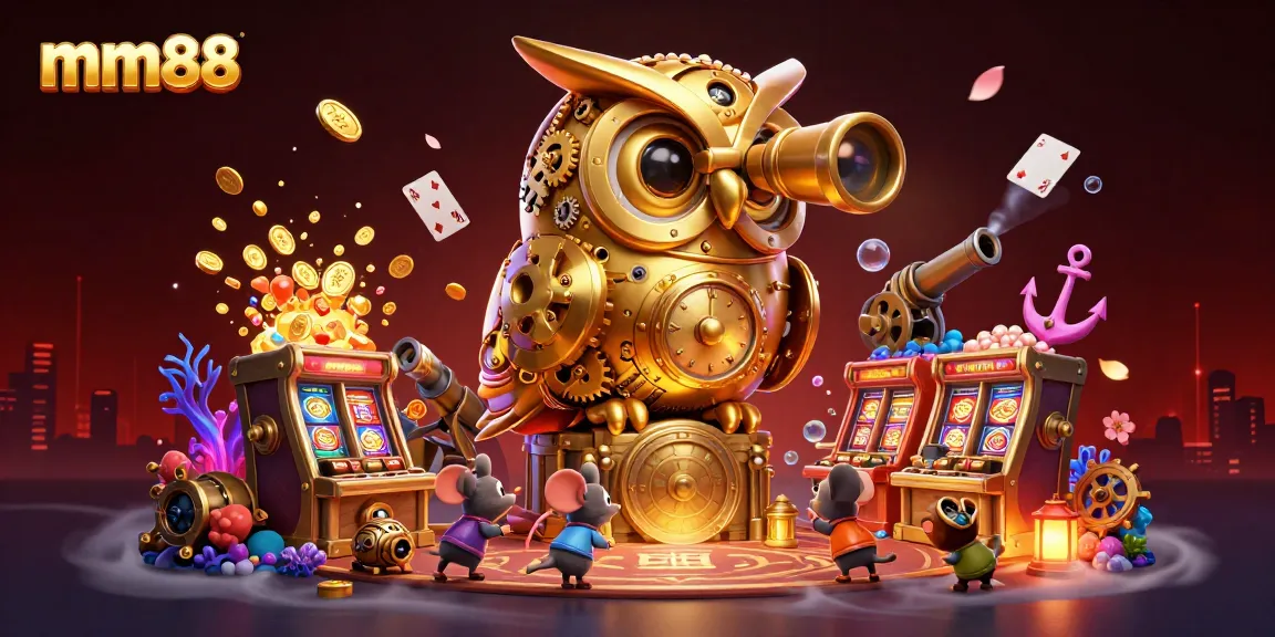 Experience the thrilling slots and games at MM88 with a vibrant, engaging casino scene.