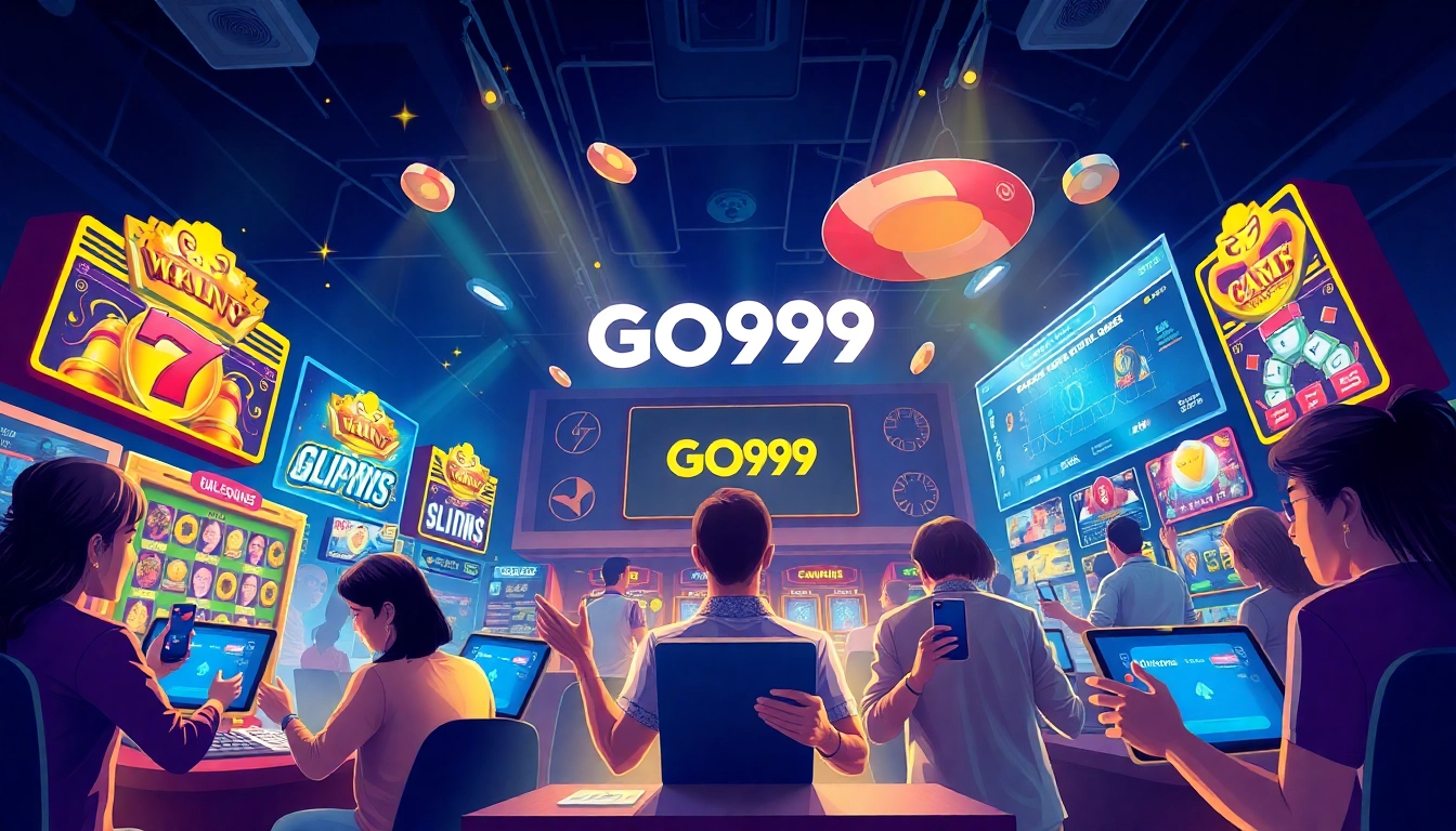 Experience the excitement of GO99's diverse gaming options in a vibrant digital environment