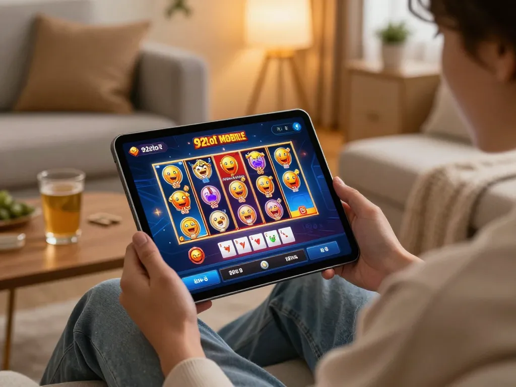 Engaging with the 92slot mobile app for online gaming from a cozy home environment