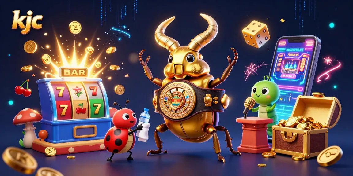 KJC delivers exciting gaming experiences with vibrant visuals bursting with slot symbols and dynamic characters in action.