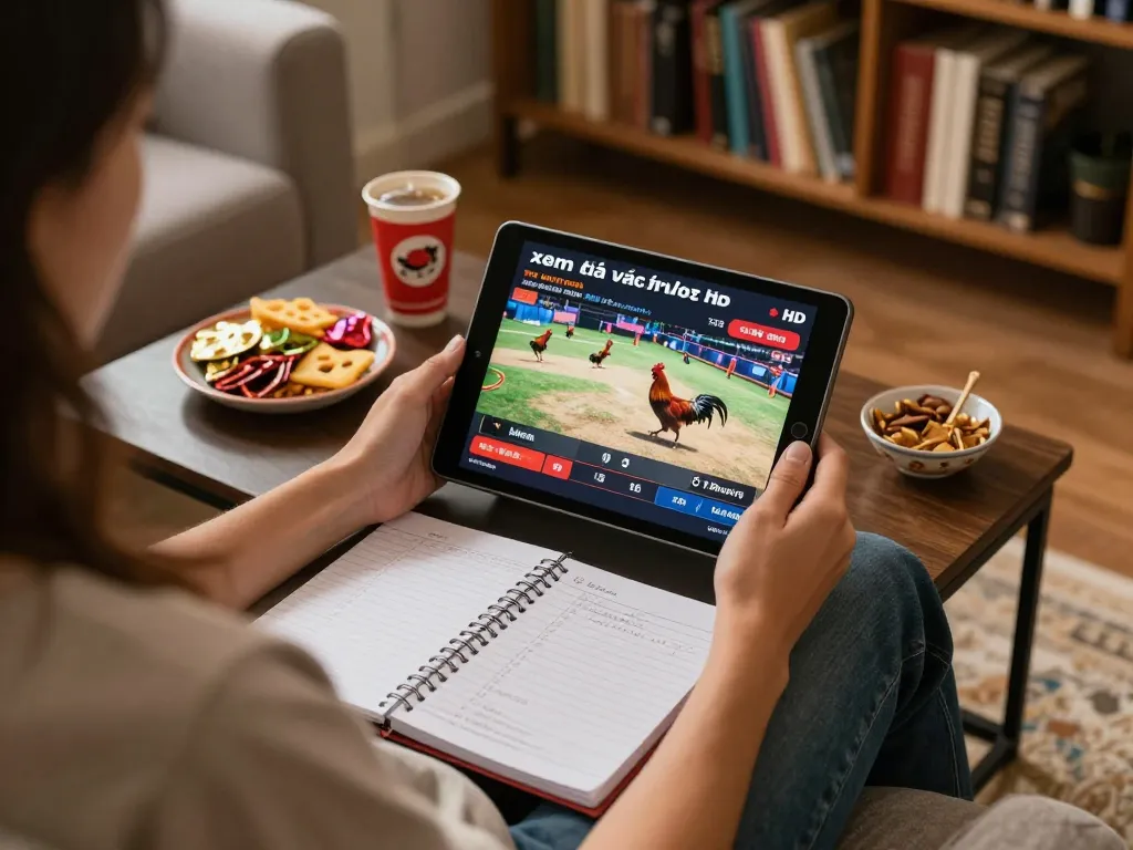 Xem xem đá gà trực tiếp HD với một không gian chơi game thoải mái tại nhà, bao gồm các thiết bị kỹ thuật số và đồ ăn nhẹ.