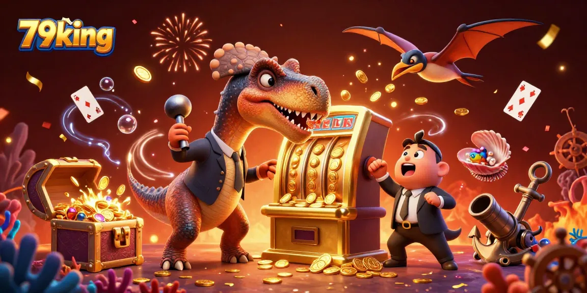 Pachycephalosaurus wins a jackpot at 79king, creating a rush of golden coins in a vibrant casino!