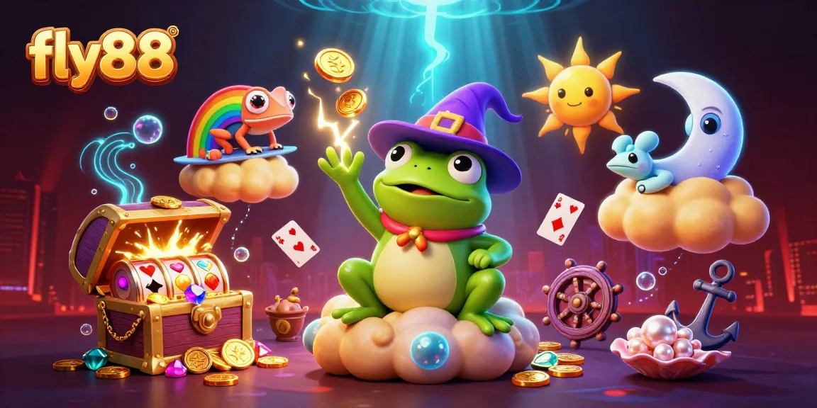 Experience thrilling slots action at fly88 with vibrant characters and lush casino elements.