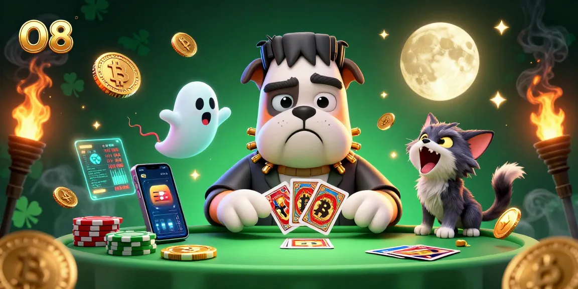 Play crypto games at O8 with vibrant characters in a packed casino scene