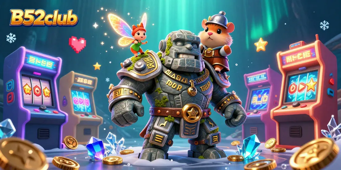 Engage in exciting gameplay with B52club surrounded by vibrant casino themes and magical elements.