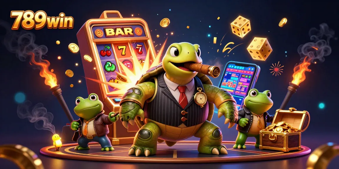Experience the thrilling 789win jackpot explosion with our vibrant 3D casino scene featuring unique characters and elements.