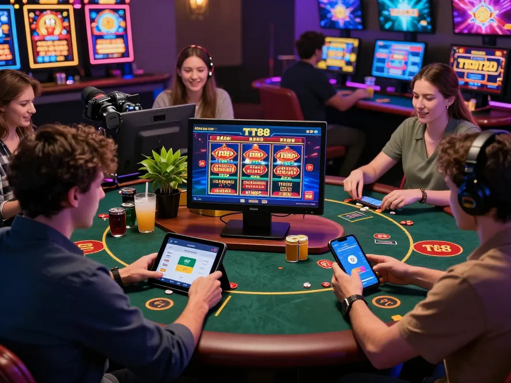 Players enjoying immersive gaming experience on TT88 platform with engaging visuals.