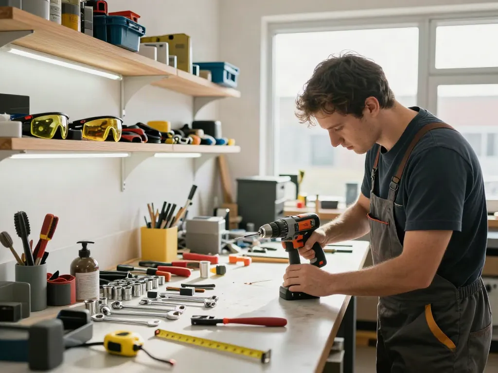Utilizzo di beta tools in un laboratorio professionale, tecnici al lavoro con attrezzi specializzati.