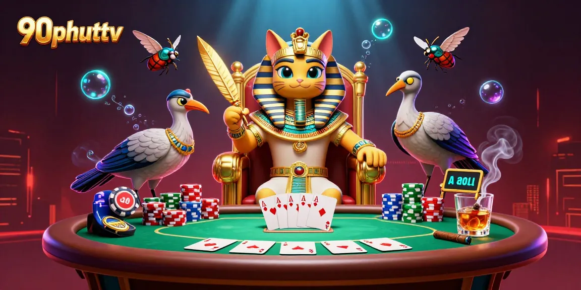 Experience thrilling moments at 90phuttv with a vibrant 3D scene featuring dynamic poker action.