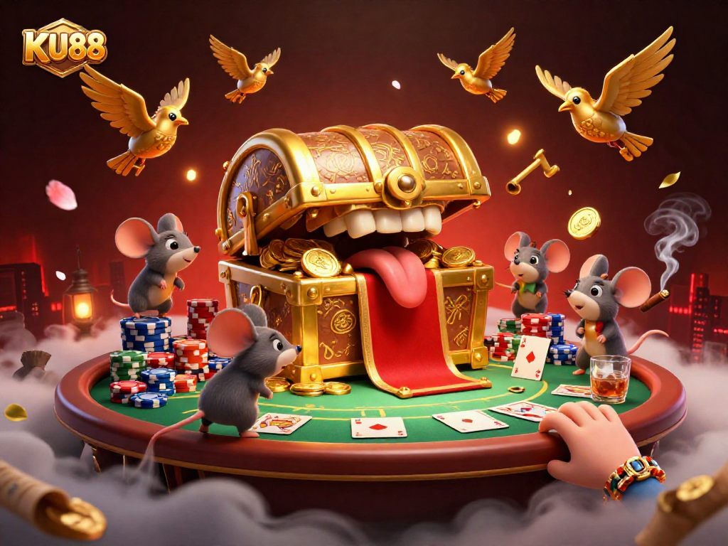 Join the adventure with KU88 as golden treasure lures players at a vibrant poker scene.