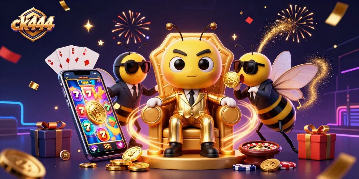 Experience immersive play and exciting wins at ck444 casino with a vibrant illustration of games and characters.