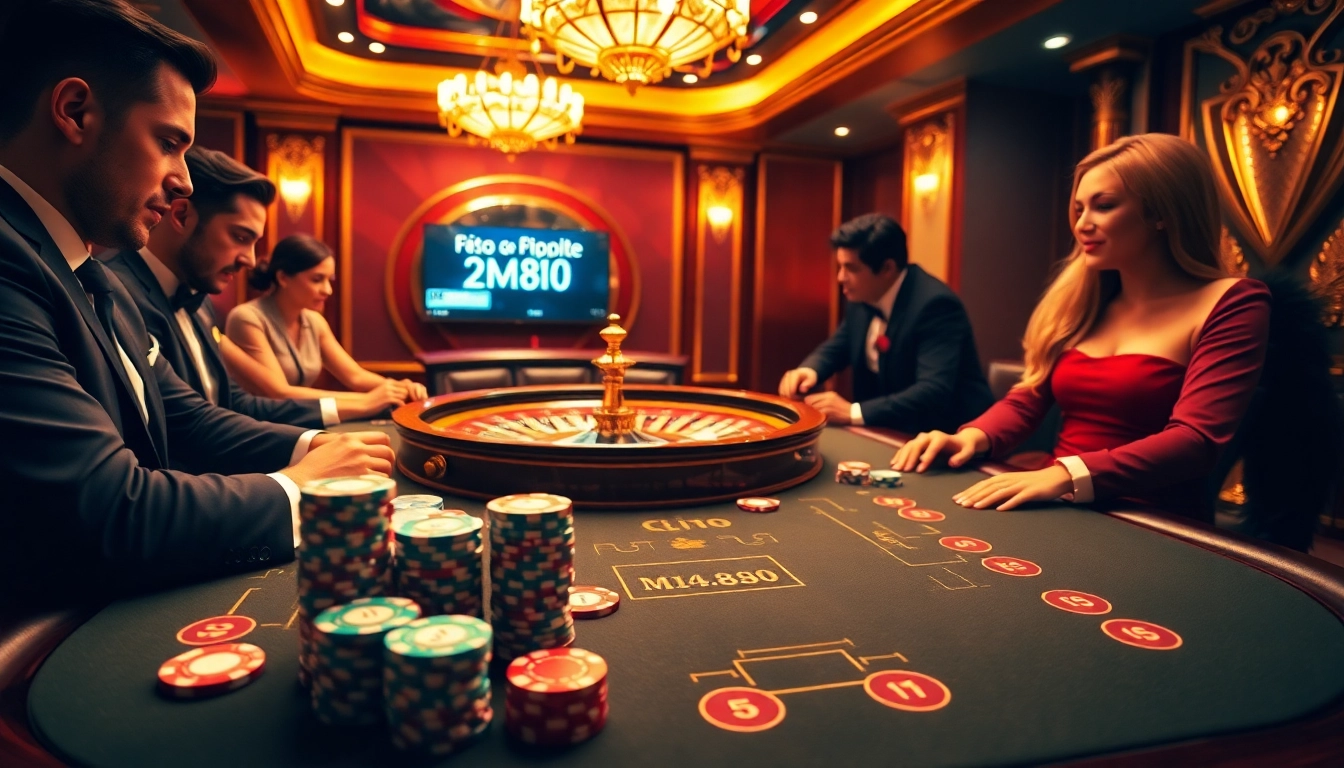 Experience the excitement of MM88 at a luxurious poker table during a thrilling casino game.