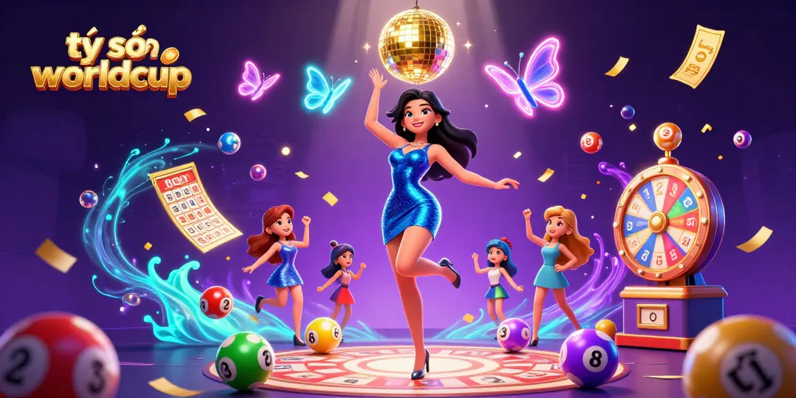 Bet on tỷ số worldcup with vibrant scenes of excitement and energy amidst colorful lottery themes.