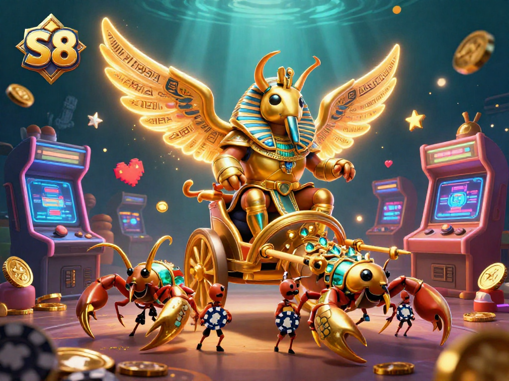 Experience vibrant gaming action at S8's online casino with unique 3D characters and dynamic elements.