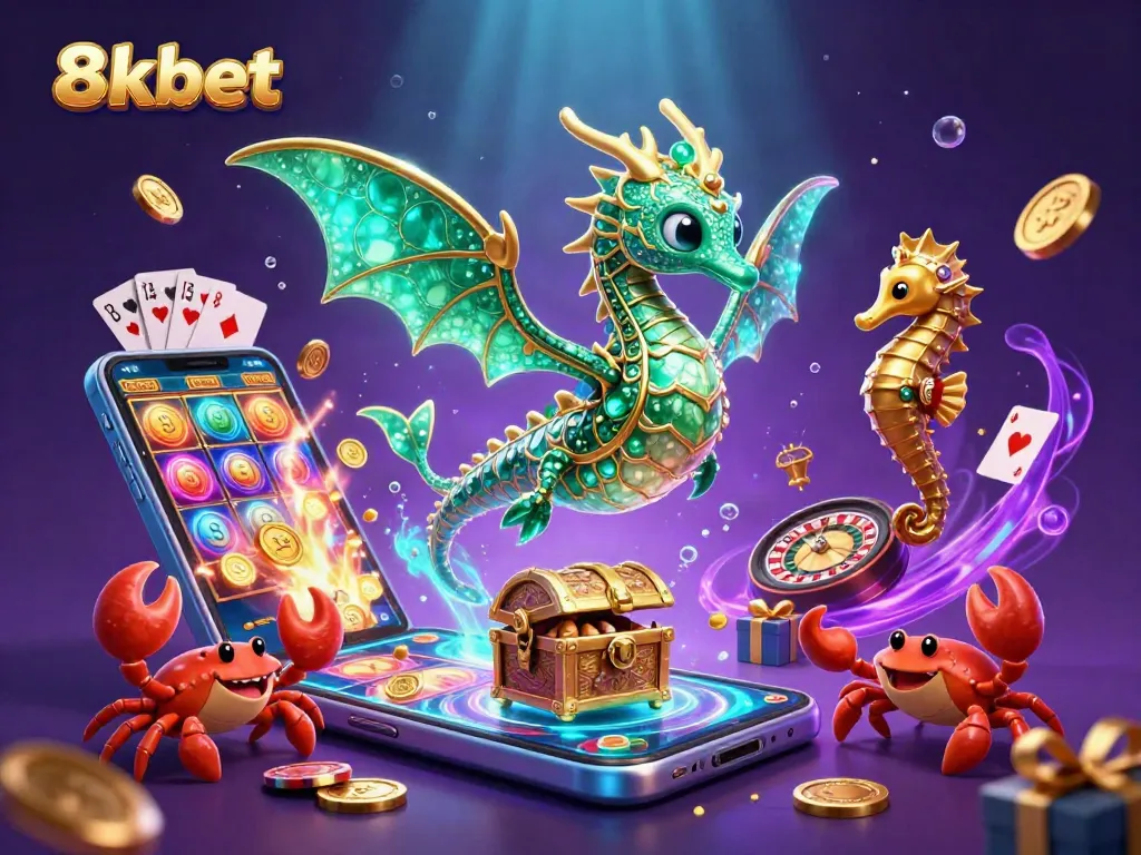 Engage in exciting gameplay at 8xbet with colorful slot reels and captivating casino elements.
