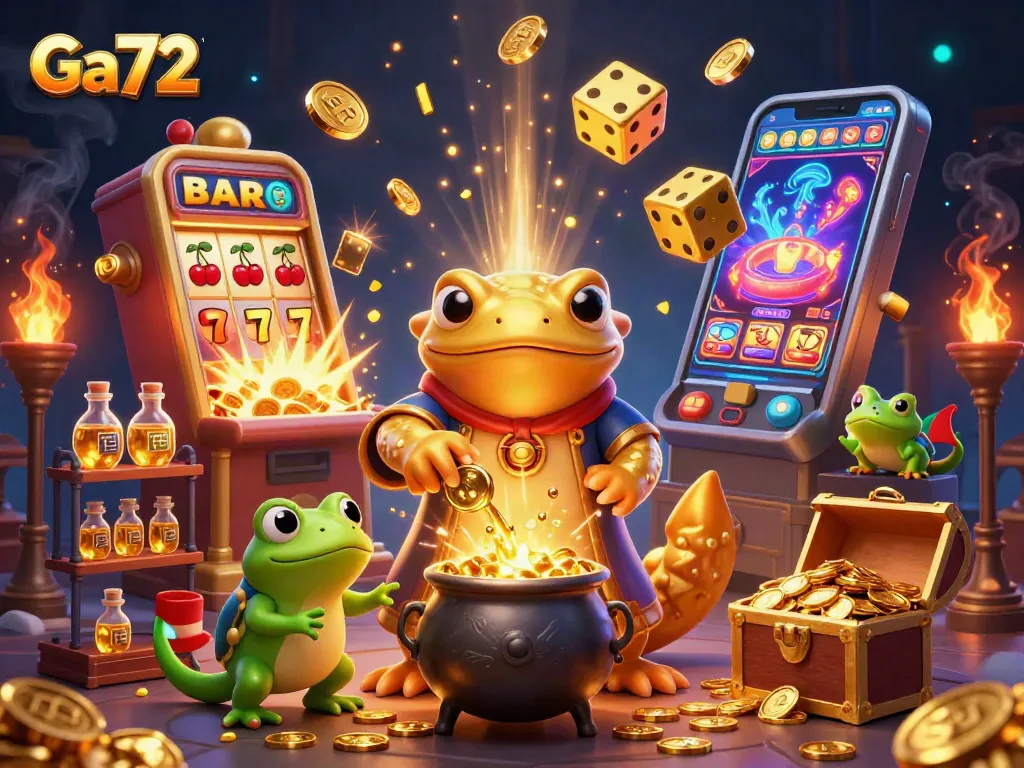 Ga72 showcases an exciting alchemist scene, with golden elements and thrilling casino symbols.