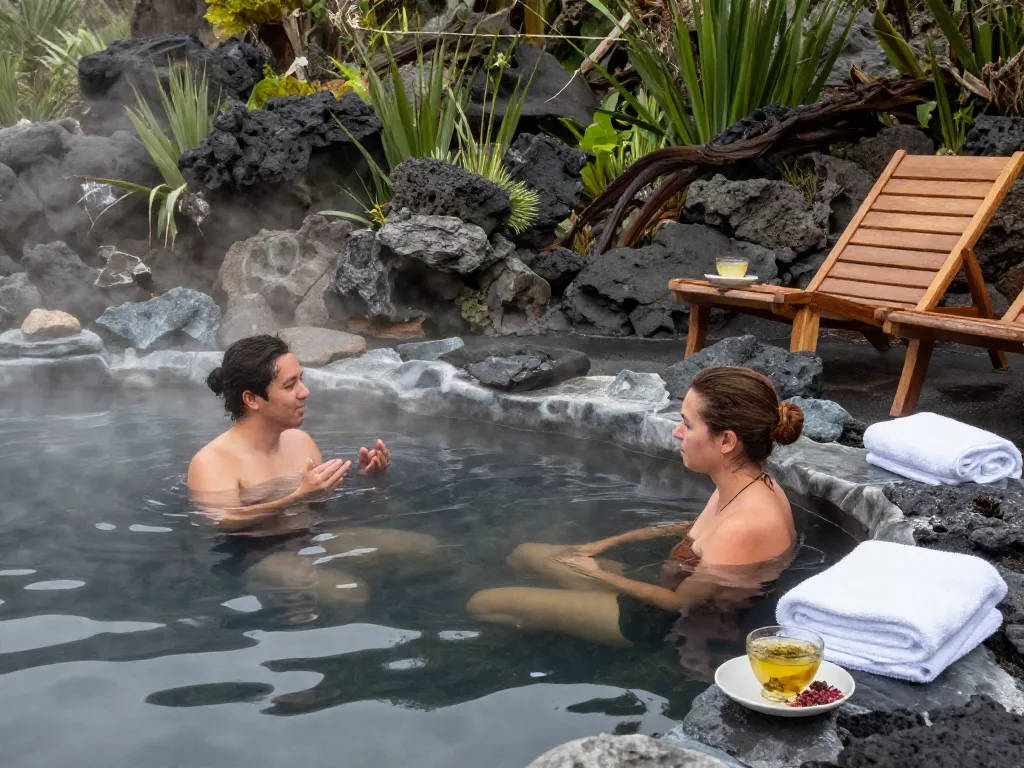 Relaxing experience at rokok88's volcanic hot springs with mineral-rich pools.