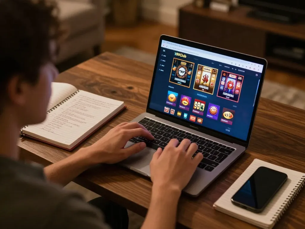 Engaged player exploring gaming options on 789Club, showcasing online casino action.