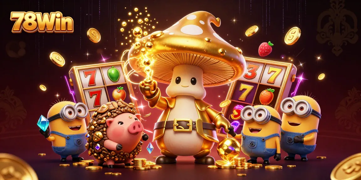 Engage with the excitement of 78Win’s casino realm in a vibrant, magical scene.