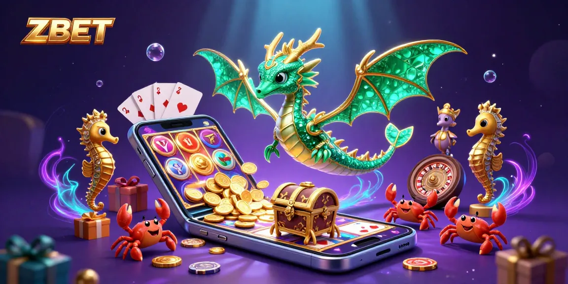 ZBET players win big with an emerald sea dragon amidst exciting casino game visuals.