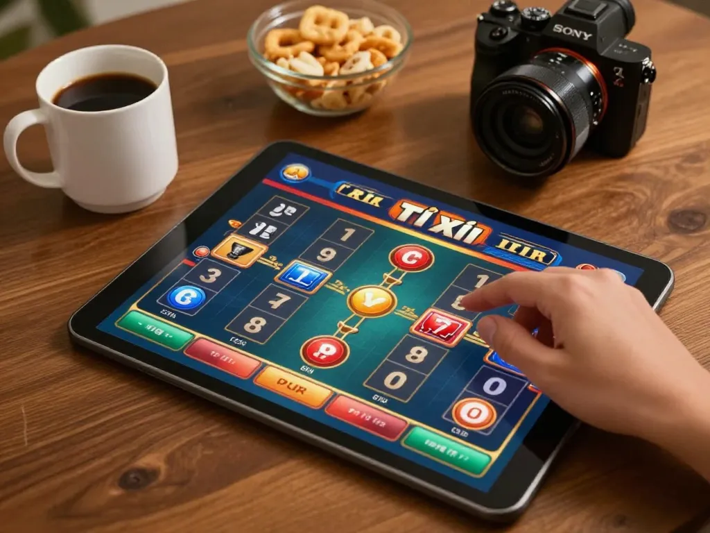Engaging gameplay of tài xỉu online on a tablet, showcasing an interactive and inviting gaming experience.