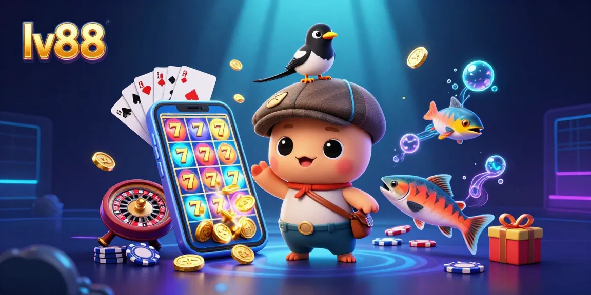 Play interactive casino games like slots with lv88 featuring Nessie and friends in a vibrant underwater scene.
