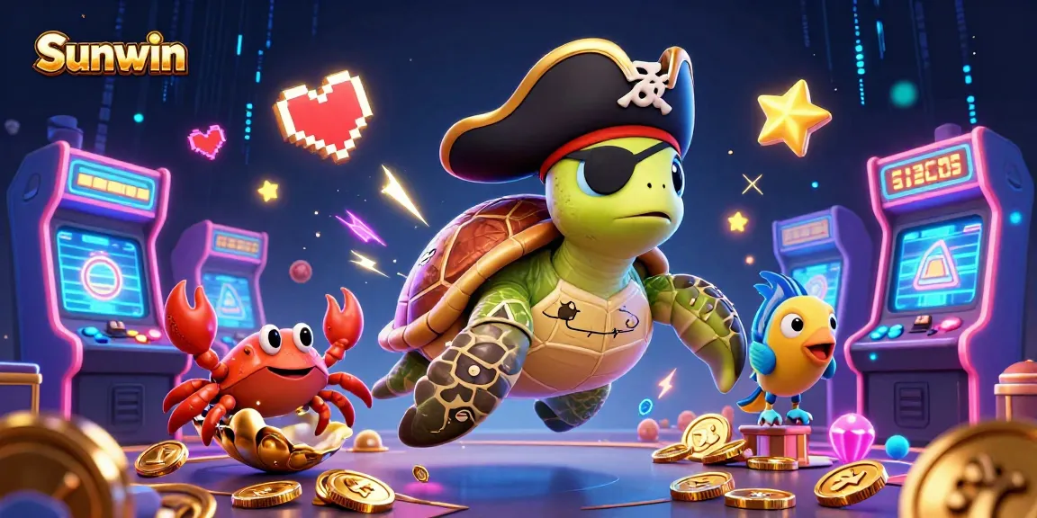 Experience vibrant gaming action with Sunwin featuring colorful characters and casino elements.