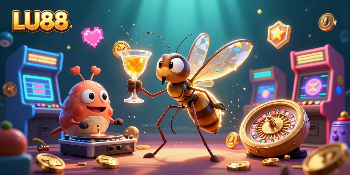 Experience thrilling gameplay with LU88, featuring a lively casino scene with animated characters and dynamic game elements.