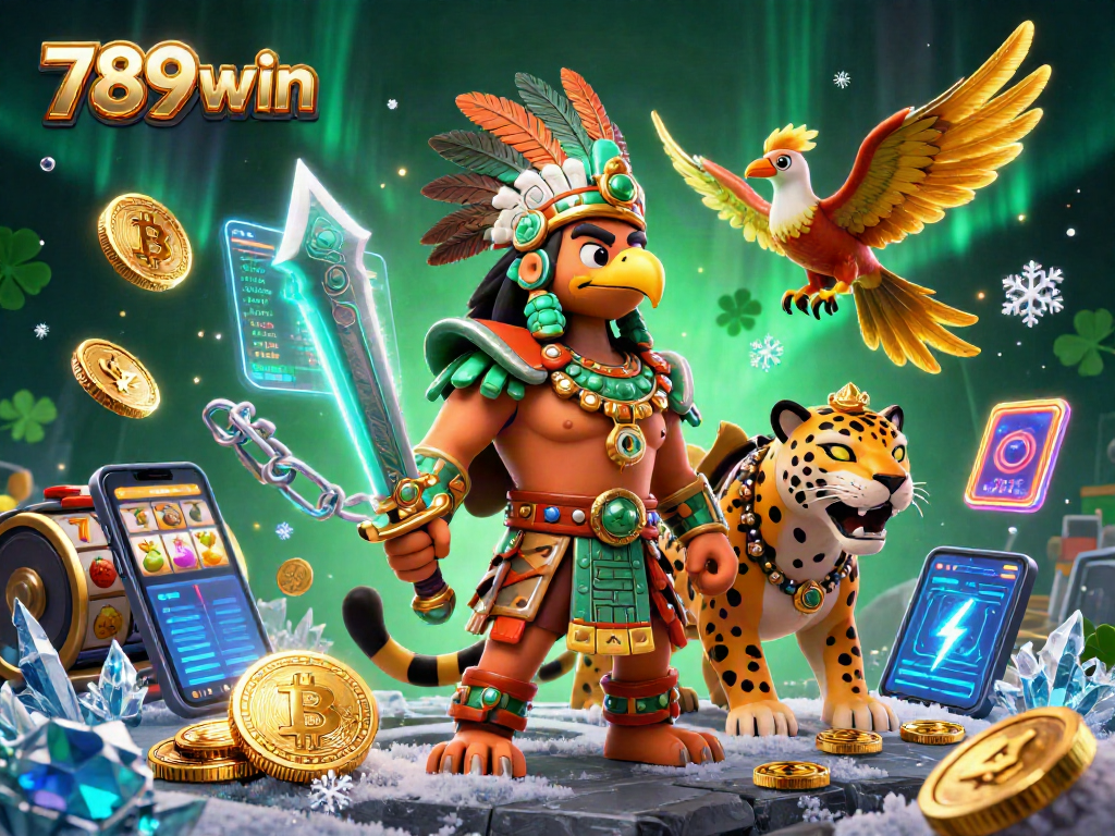 Join the action at 789win with an exciting 3D casino scene featuring crypto elements and vibrant characters!