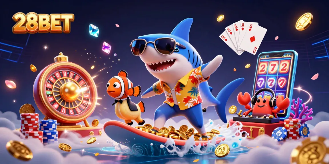 Spin and win at 28BET with exciting games featuring dynamic gold coins and a lively casino theme.