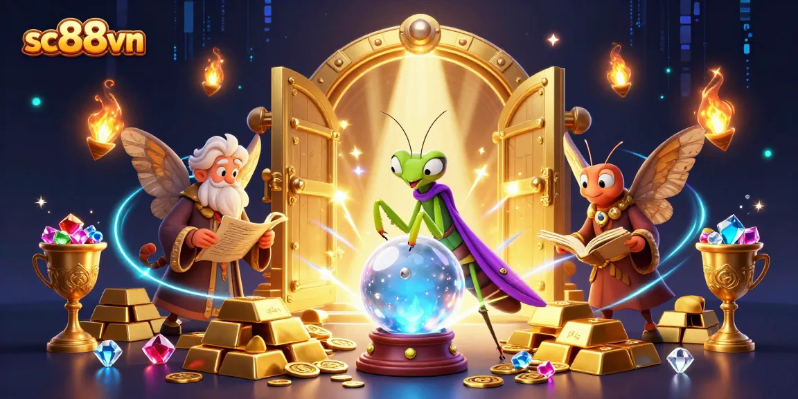 Experience thrilling gameplay at sc88vn through an enchanting scene filled with fortune elements and casino treasures.
