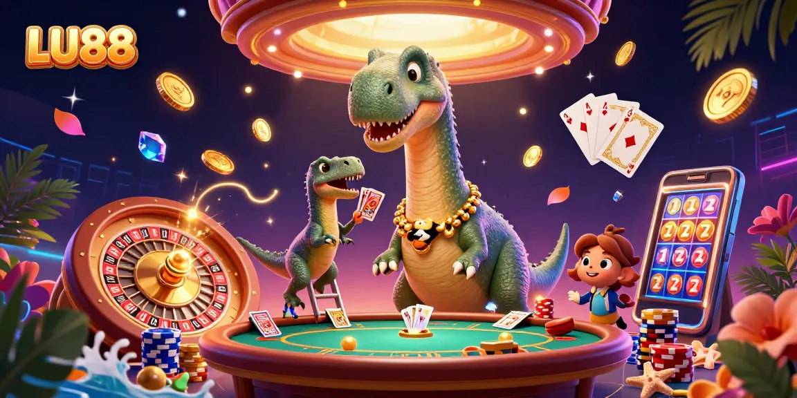 Experience LU88's vibrant casino scene filled with dynamic characters and rich gaming elements.