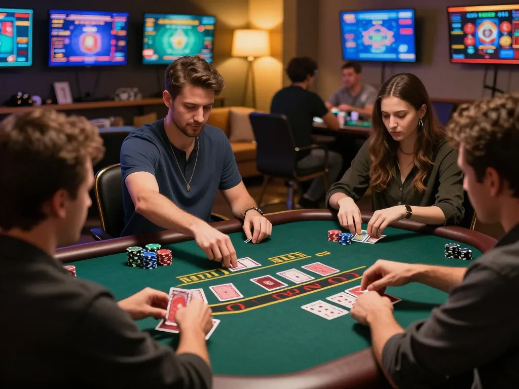 Experience exciting online gambling at https://tr88watch.com/ with players engaged at a live blackjack table.