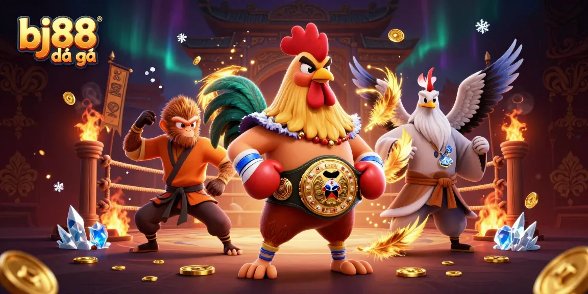 Experience the thrill of bj88 đá gà with a dynamic illustration showcasing vibrant characters and action-packed elements.
