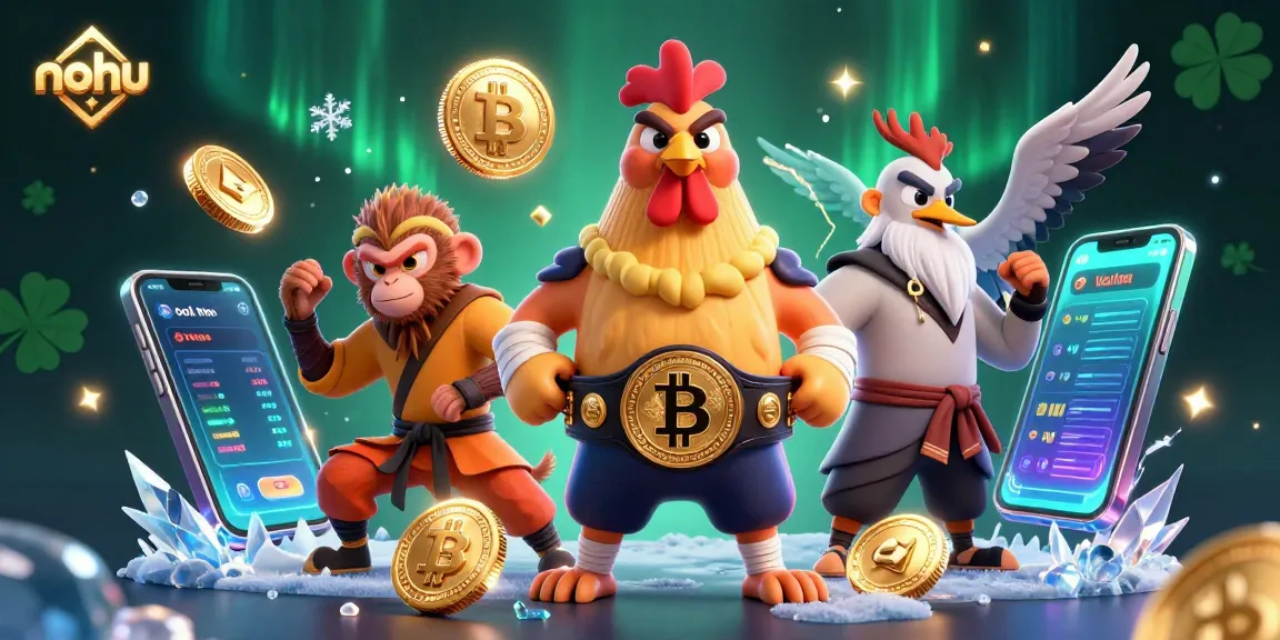 Engage with nohu's exhilarating crypto casino scene featuring vibrant characters and game elements.