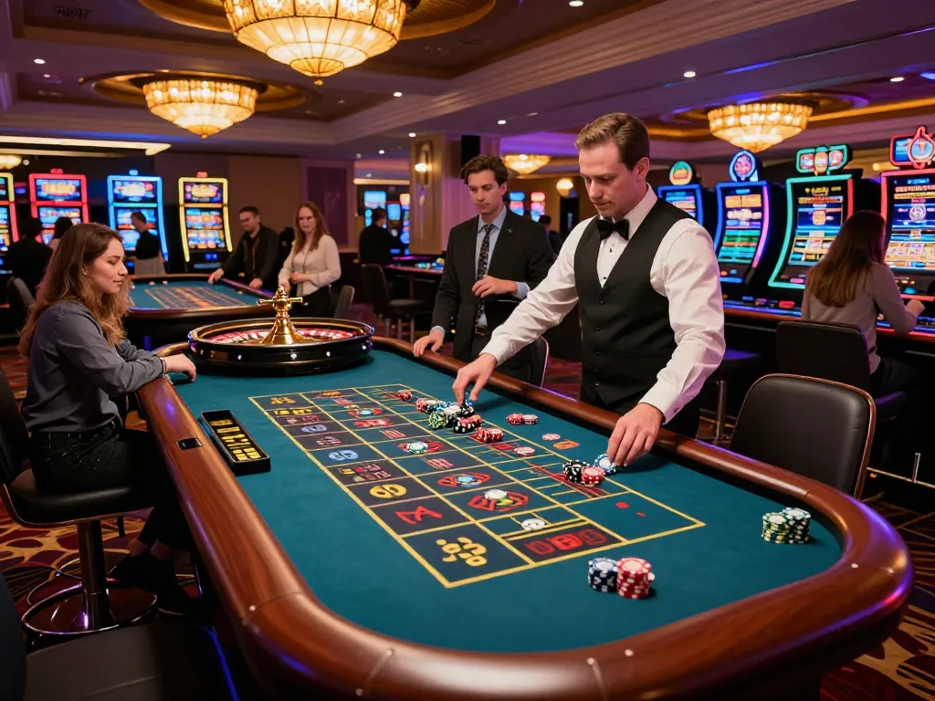 Players engaging in high-stakes betting at the casino table while exploring link xo88 for online gameplay.
