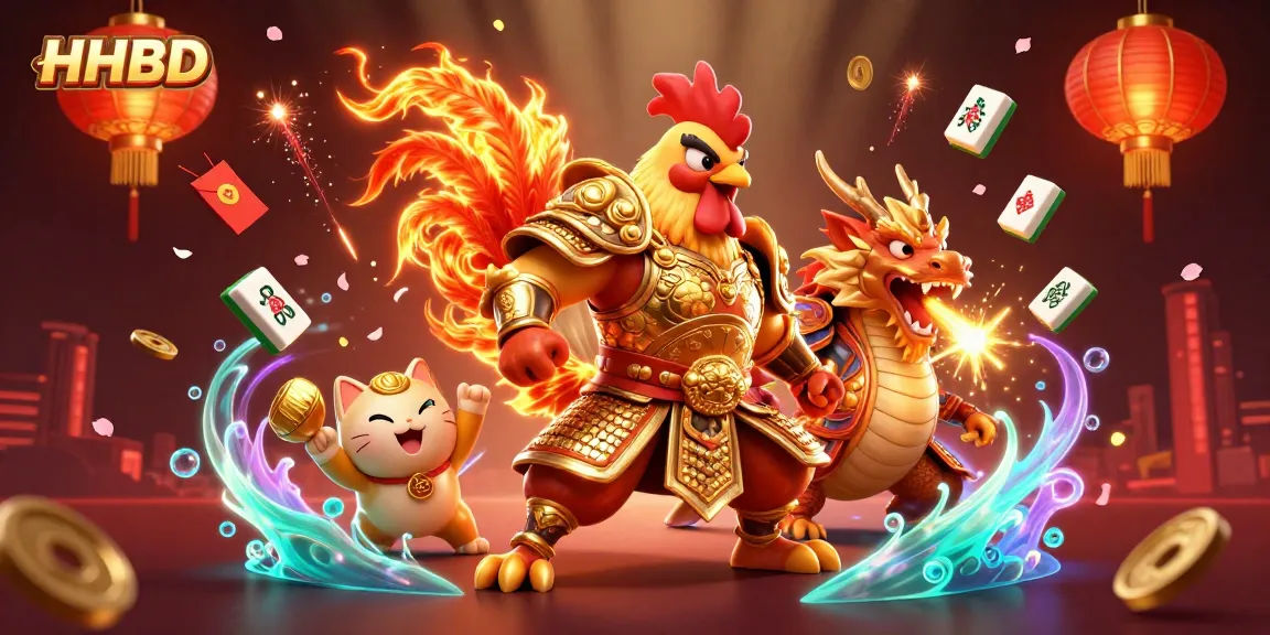 Experience excitement with HHBD in this vibrant 3D illustration showcasing thrilling casino elements