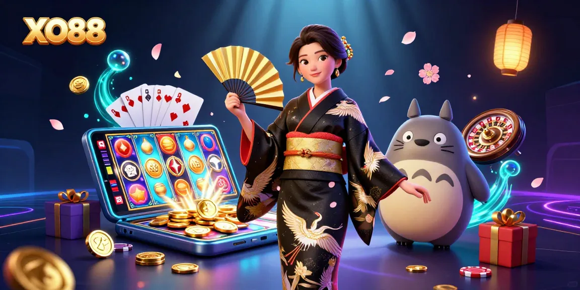 Experience the excitement of XO88 with vibrant slots and engaging casino elements in this captivating scene.