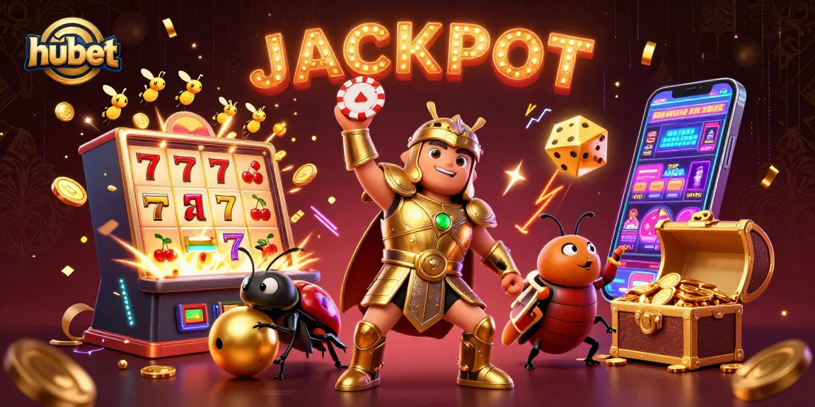 Join the action at hubet as an armored beetle celebrates a big jackpot in this lively casino scene.
