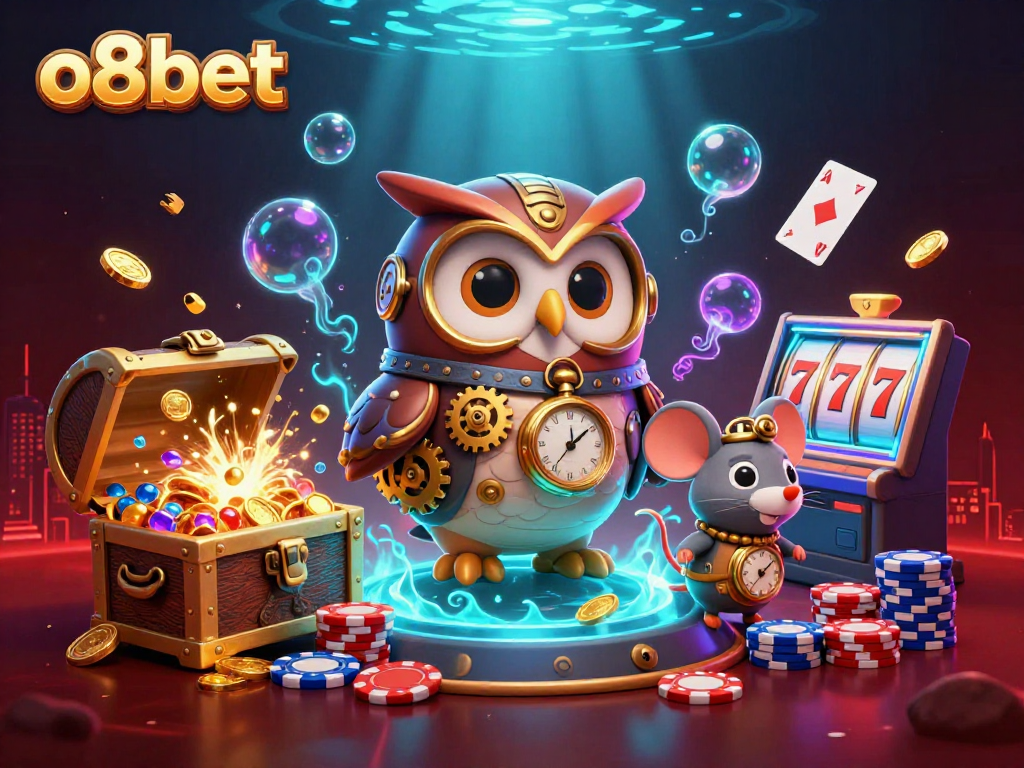 Spin the reels with o8bet's vibrant underwater casino adventure featuring a time-traveling owl.