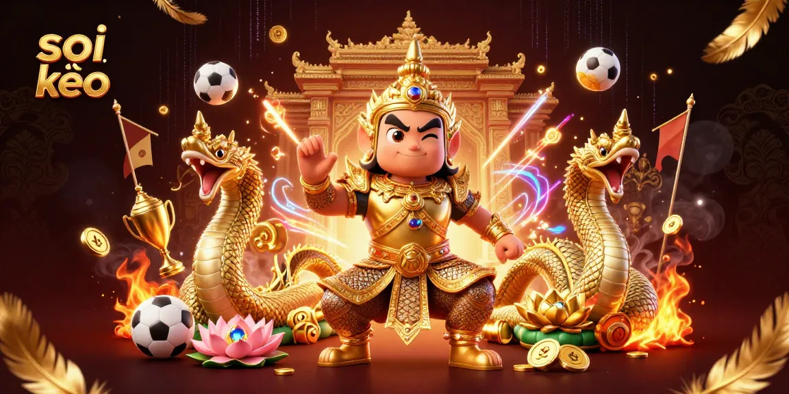 Soi kèo sports betting scene with vibrant characters and dynamic elements.