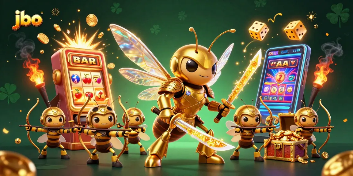 Experience thrilling jackpots with jbo's vibrant 3D gaming scene featuring dynamic slot machines and engaging elements.