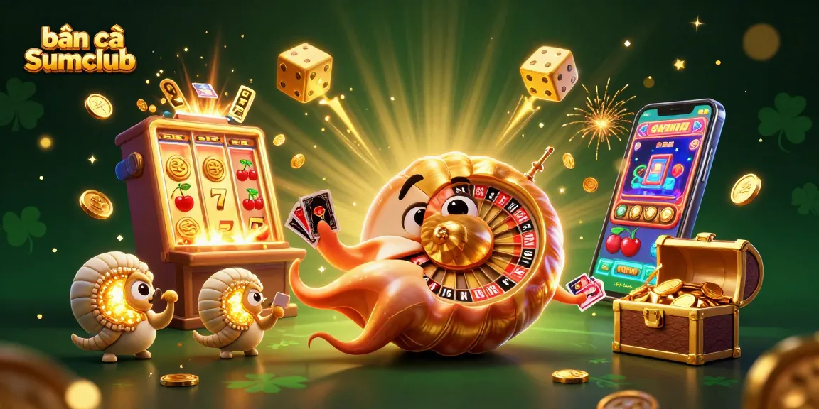 Experience thrilling bắn cá Sumclub action in a vibrant 3D casino scene with giant nautilus and jackpot excitement.