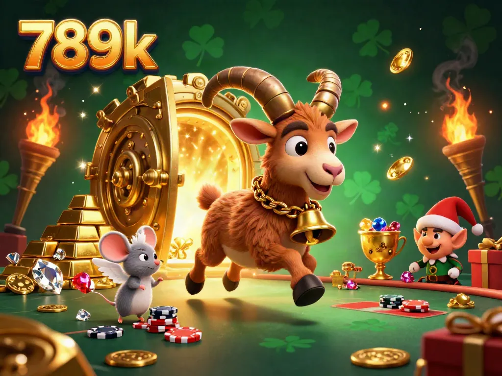 Engage in thrilling games at 789k with festive casino characters in vibrant 3D art.