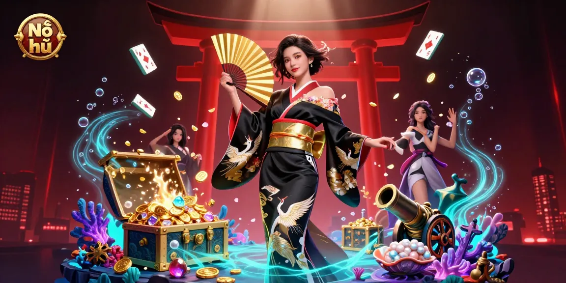 Nổ hũ offers an exhilarating gaming experience with vibrant visuals and golden coins exploding in a colorful setting.