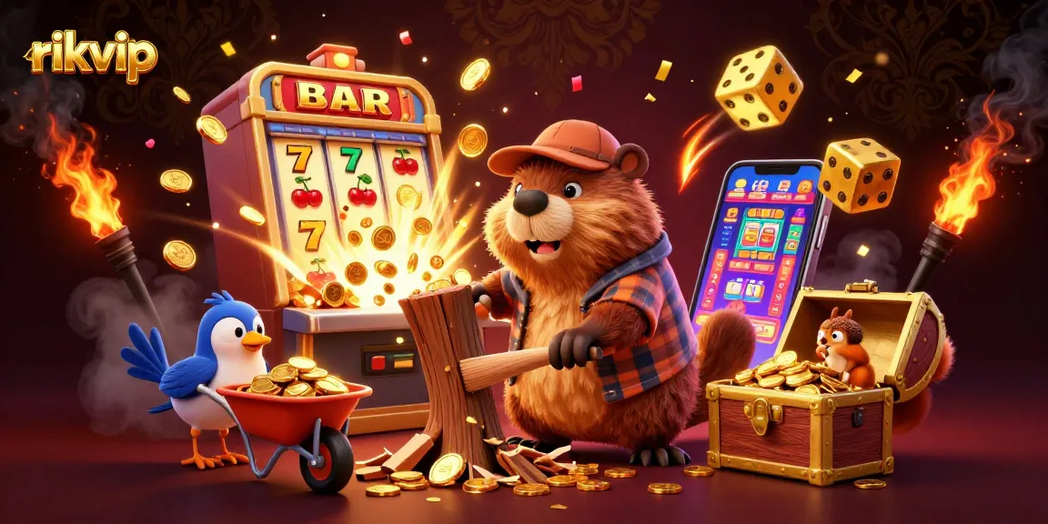 Experience the excitement of rikvip with unique game elements and vibrant characters in a 3D casino scene.