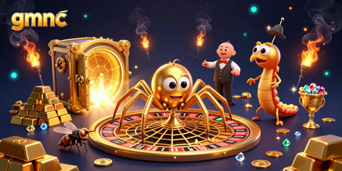 Betting on the gmnc roulette wheel as a fly places wagers nervously in a rich casino scene.