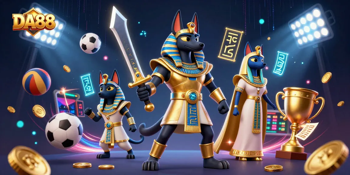 Engage with thrilling DA88 sports betting featuring Anubis and Bastet amid dynamic gameplay.