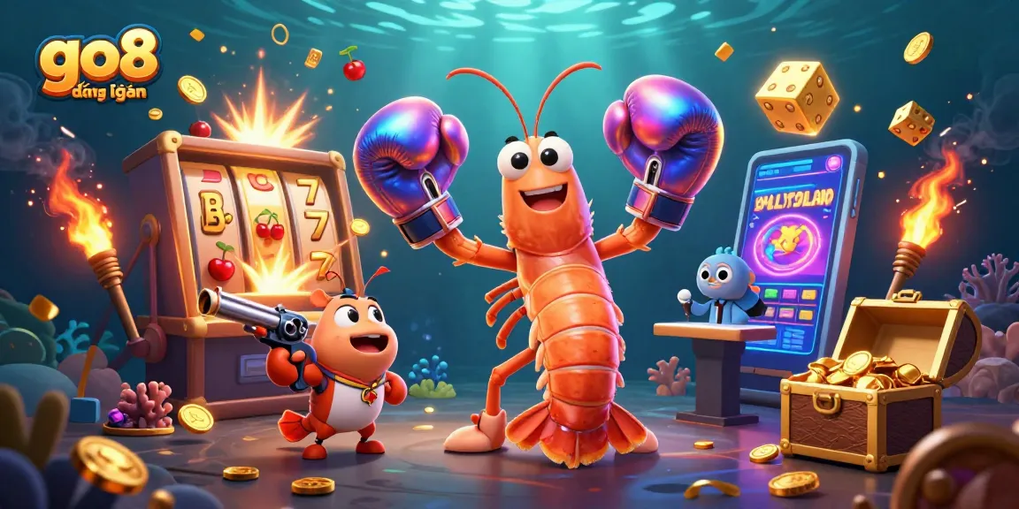 Experience go8 đăng nhập with a vibrant 3D casino scene featuring dynamic game elements and characters.