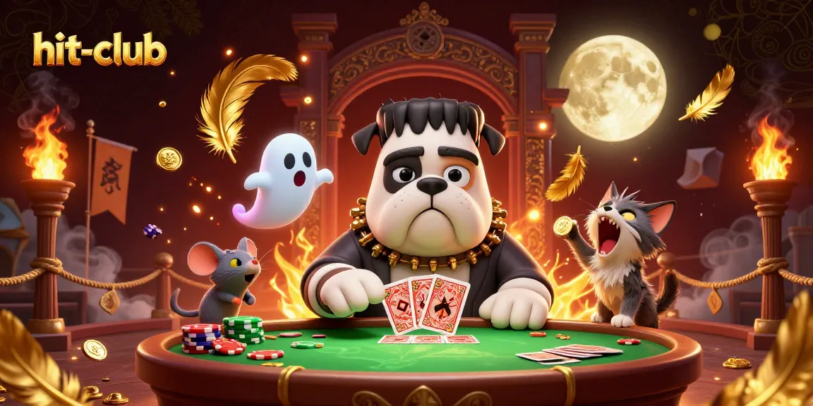 Engage with the hit-club gaming experience featuring a spooky scene and lively characters.